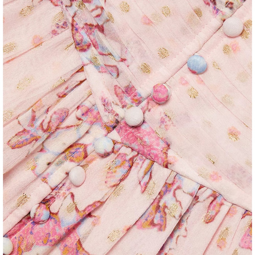 Nwt Hemant And Nandita Floral Button Mini Dress S… - image 2